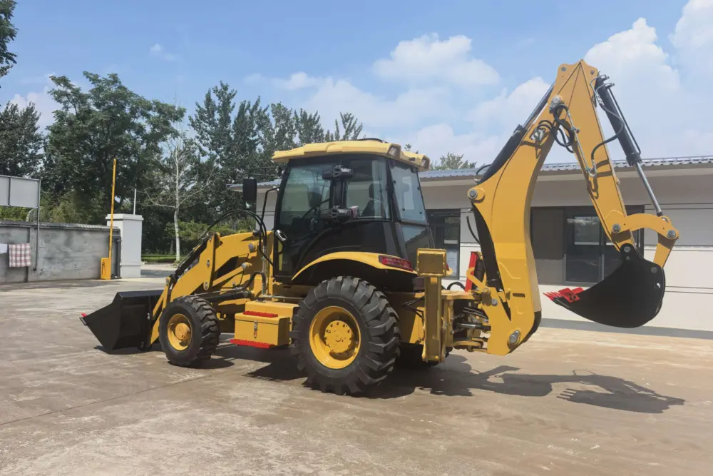RB420F backhoe loader showing the machine profile