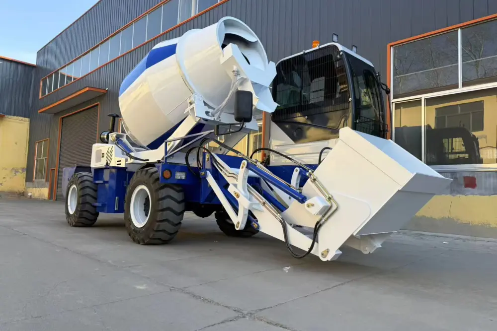 RB2500 self-loading mixer used to explain drum capacity